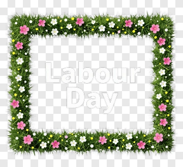 Labour Day Floral Frame PNG