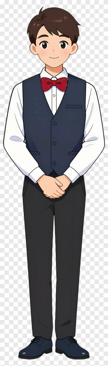 Cartoon Boy In Formal Attire PNG