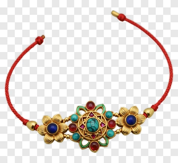 Colorful Necklace With Floral Design PNG