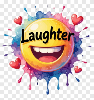 Colorful Laughter Emoji With Hearts PNG