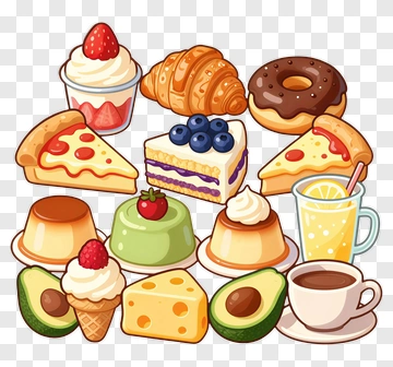 Assorted Desserts And Snacks PNG