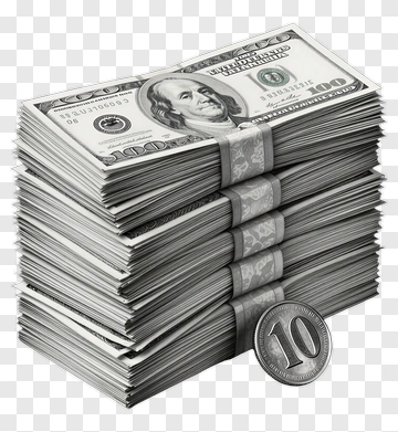 Stack Of Money With A Coin PNG