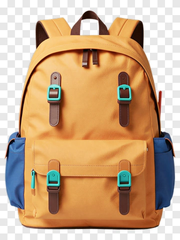 Stylish Backpack With Colorful Accents PNG