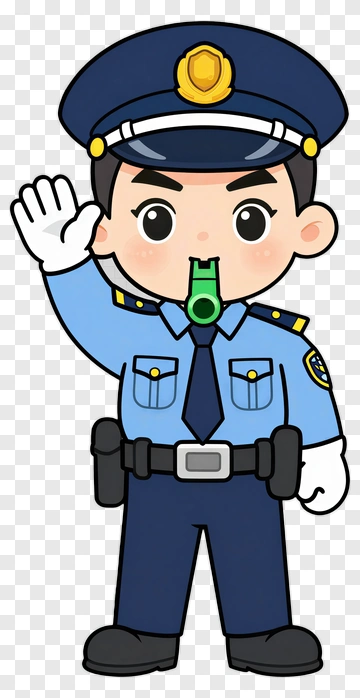 Cartoon Police Officer Saluting PNG