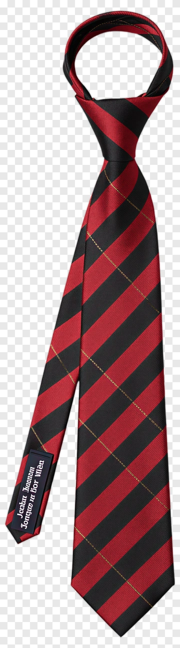 Red And Black Plaid Tie PNG