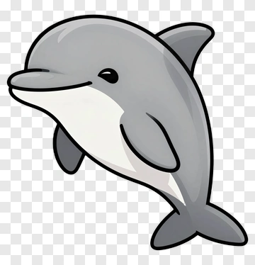 Cartoon Dolphin Swimming PNG