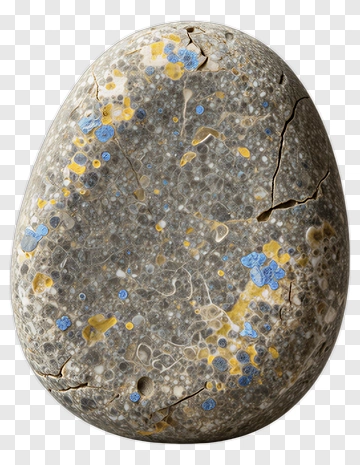 Textured Stone With Blue And Yellow Patterns PNG