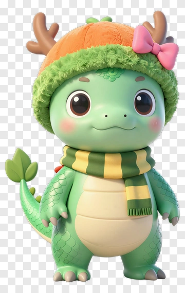 Cartoon Dinosaur Wearing A Pumpkin Hat PNG