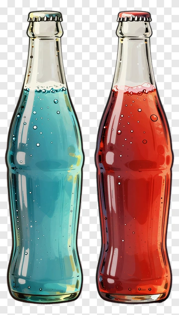 Colorful Soda Bottles PNG