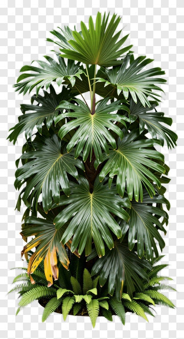 Tropical Plant With Large Green Leaves PNG