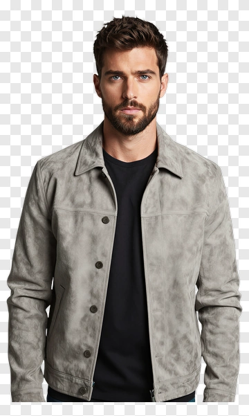Man Wearing A Gray Jacket PNG