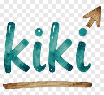 Watercolor Kiki Text With Arrow PNG