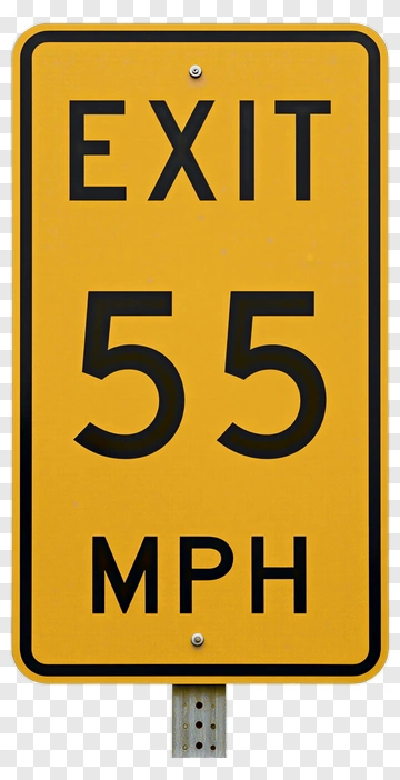 Exit 55 Mph Road Sign PNG