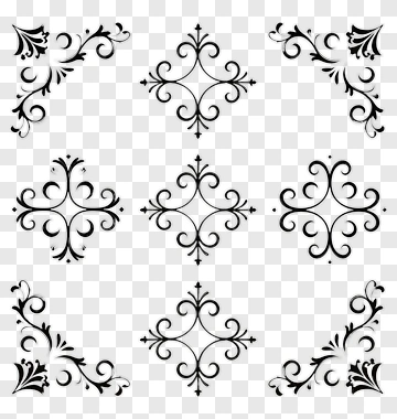 Decorative Black Flourishes And Ornaments PNG