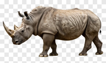 Realistic Rhinoceros Standing PNG