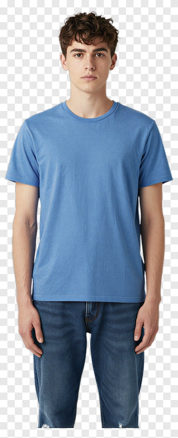 Young Man Wearing A Blue T-Shirt PNG