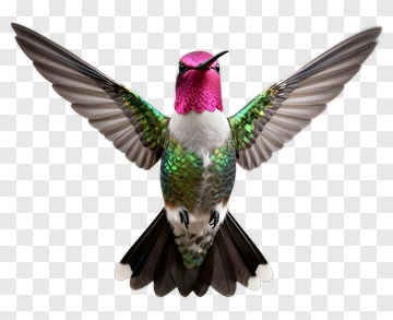 Colorful Hummingbird In Flight PNG