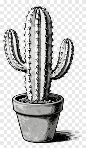 Cactus In A Pot PNG