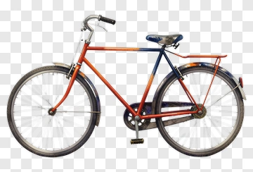 Bicycle With Orange And Blue Frame PNG