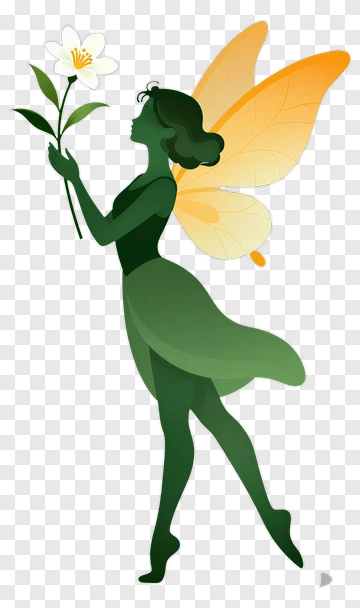 Fairy Holding A Flower PNG