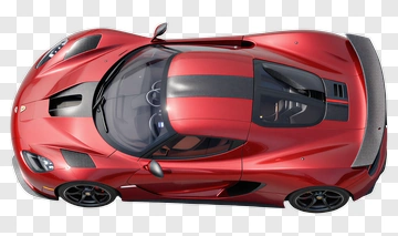 Red Sports Car With Black Stripes PNG