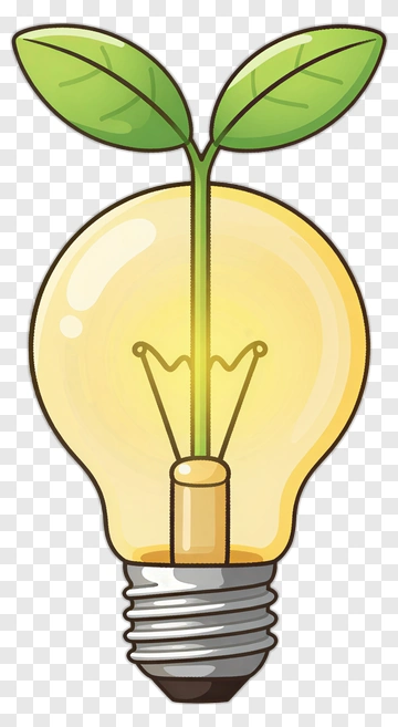 Light Bulb With Growing Plant PNG