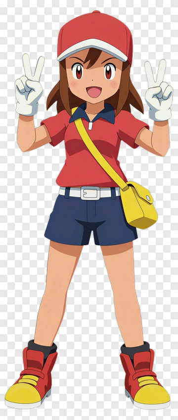 Anime Girl In Sporty Outfit Making Peace Signs PNG