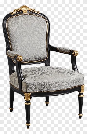 Elegant Armchair With Ornate Design PNG