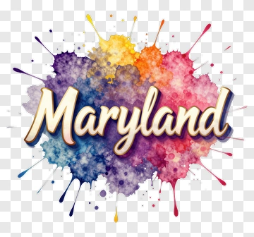 Maryland Watercolor Splash Art PNG