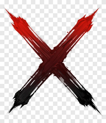 Red And Black Brush Stroke X PNG