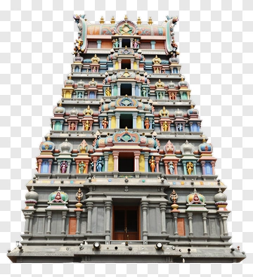 Colorful Hindu Temple Architecture PNG