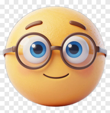 3D Smiling Emoji With Glasses PNG