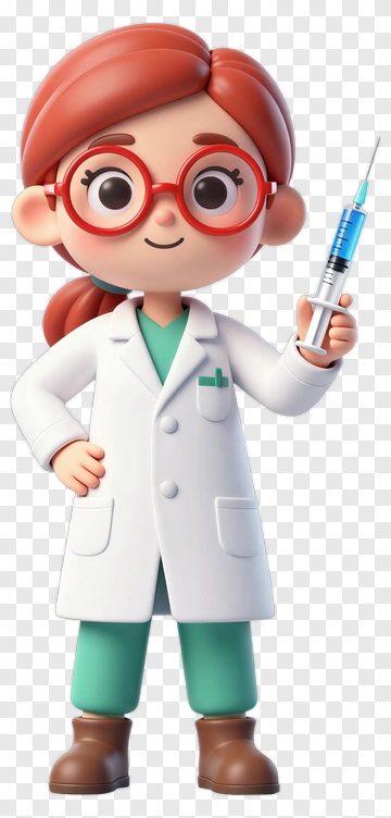 Cartoon Doctor Holding A Syringe PNG