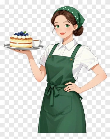 Baker Holding A Cake PNG