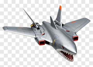 Shark-Themed Fighter Jet Model PNG