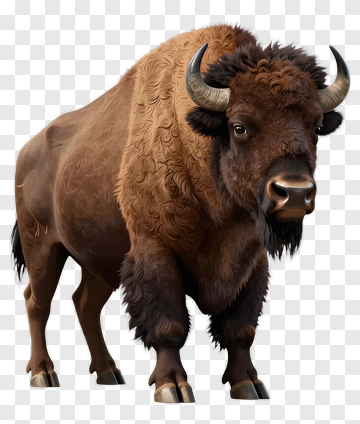 Realistic Bison Standing Proudly PNG