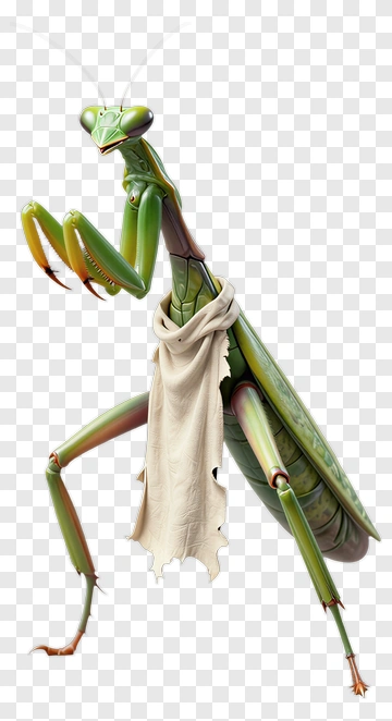 Cartoon Praying Mantis Wearing A Cloak PNG