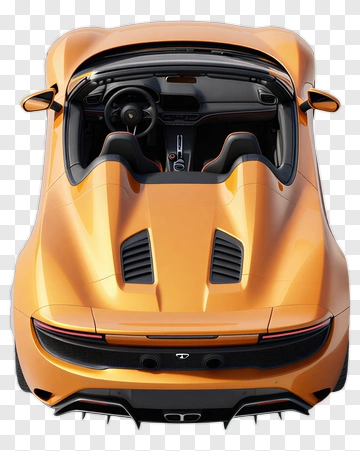 Orange Sports Car From Above PNG