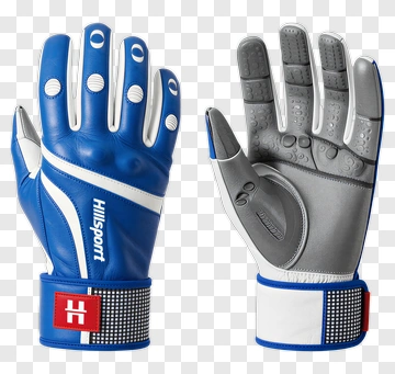 Goalkeeper Gloves With Blue And Gray Design PNG