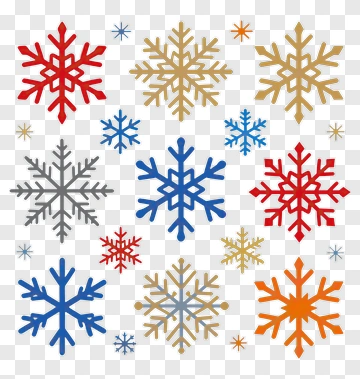 Colorful Snowflakes PNG