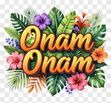 Onam Celebration Floral Design PNG