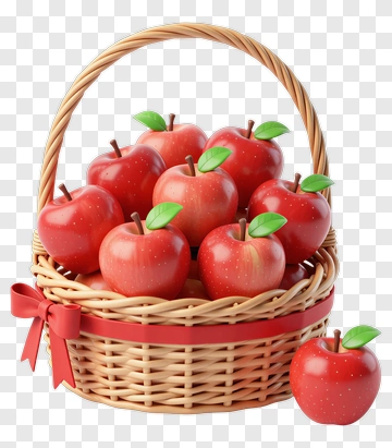 Basket Of Red Apples PNG