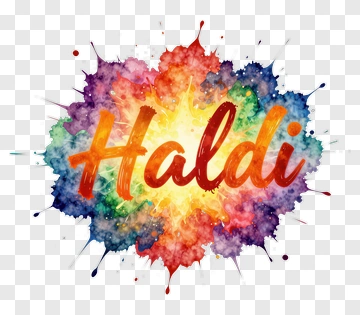 Colorful Haldi Splash Art PNG