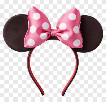 Minnie Mouse Ears Headband With Pink Bow PNG