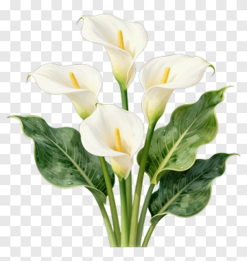 White Calla Lily Bouquet PNG