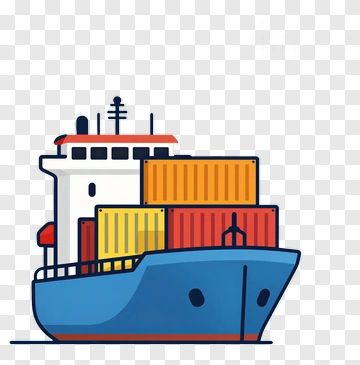 Cargo Ship With Colorful Containers PNG