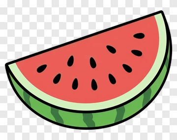 Cartoon Watermelon Slice PNG
