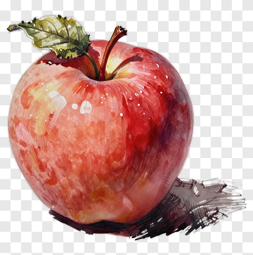 Red Apple With Leaf PNG