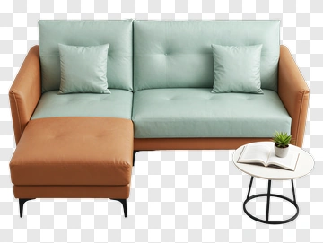Modern Sectional Sofa With Coffee Table PNG