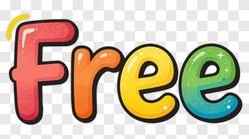Colorful Free Text Design PNG